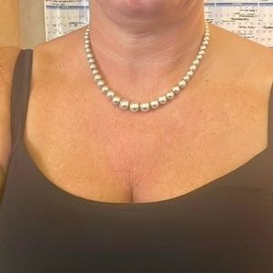 Tiffany silver graduated ball necklace